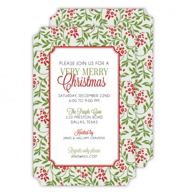 Christmas Invitations, Holiday Border, Roseanne Beck